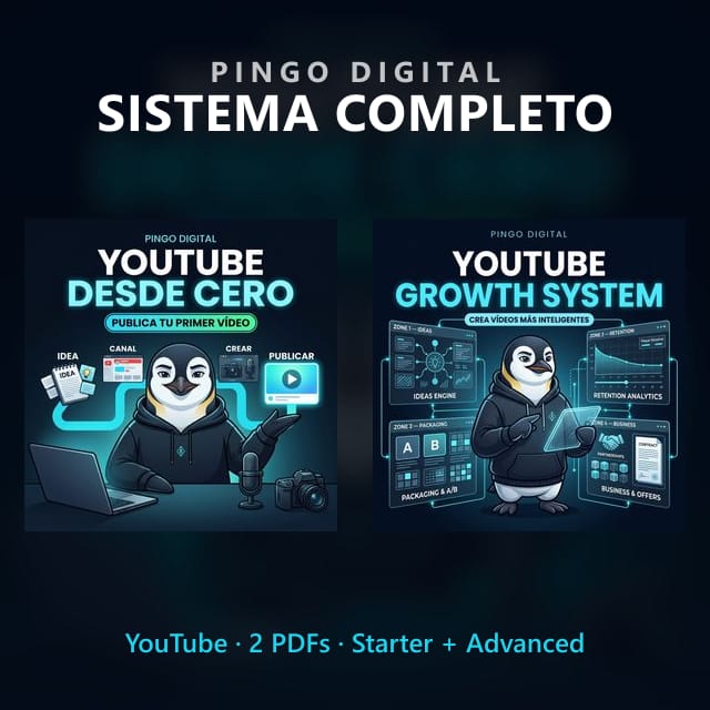 Sistema completo de YouTube de Pingo Digital con Starter y Advanced